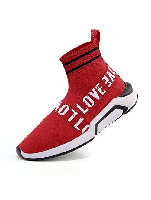 BADIER Women's Balenciaga Look High Top Mesh Casual Walking Running Sport Sock Shoe Sneakers