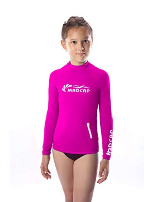 MADCAP Girls Rash Guard Long Sleeve Swimwear Swim Surf Shirt Top UV Sun Protection for Toddler and Teen Girls 4-16 Years Old