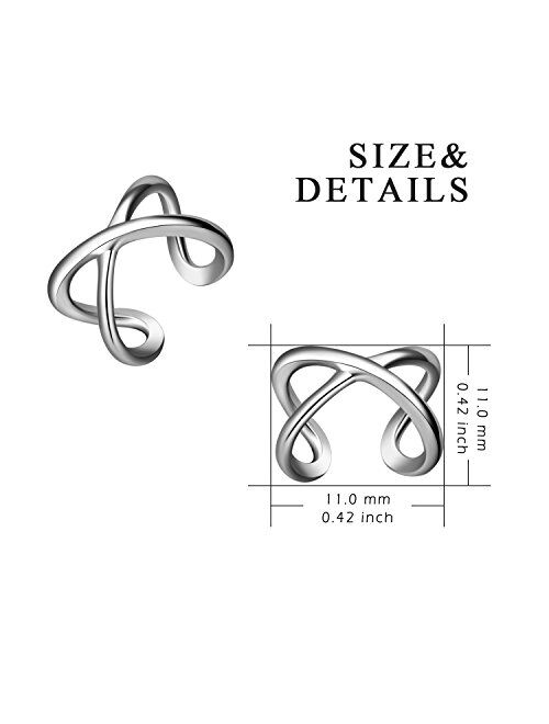 YFN Ear Cuff Earring for Women 925 Sterling Silver Non Pierced Ear Cartilage Clip Earrings for Women Girl