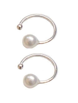 Faux Pearl U Studs Ear Crawler Earrings Cuffs Climber Ear Wrap Pin Vine Non-pierced Charm Clip On Jewelry