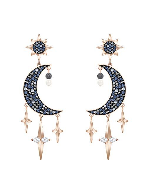 SWAROVSKI Women's Symbolic Necklace, Earrings, Bracelet Moon Black & White Crystal Jewelry Collection