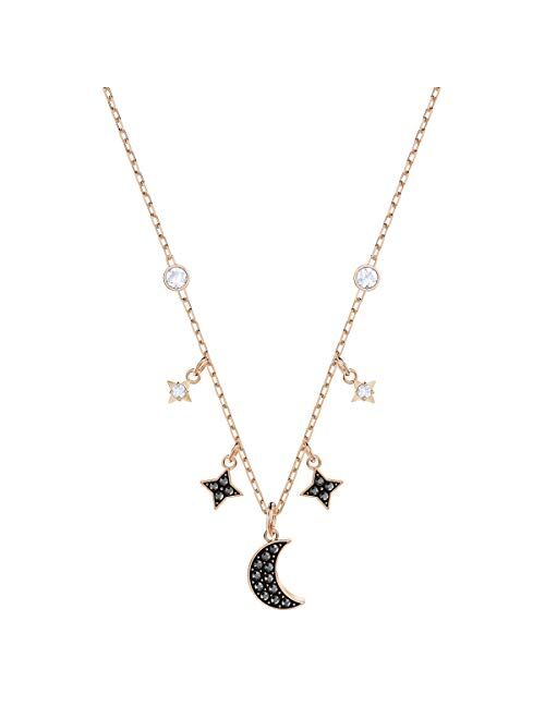 SWAROVSKI Women's Symbolic Necklace, Earrings, Bracelet Moon Black & White Crystal Jewelry Collection