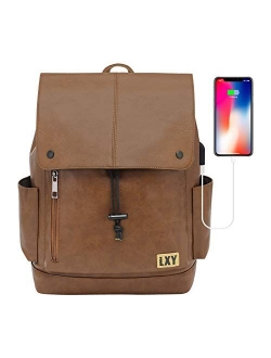 LXY Backpack Purse for Women Men, 15.6 Inches Laptop Bookbag with USB Charging Port