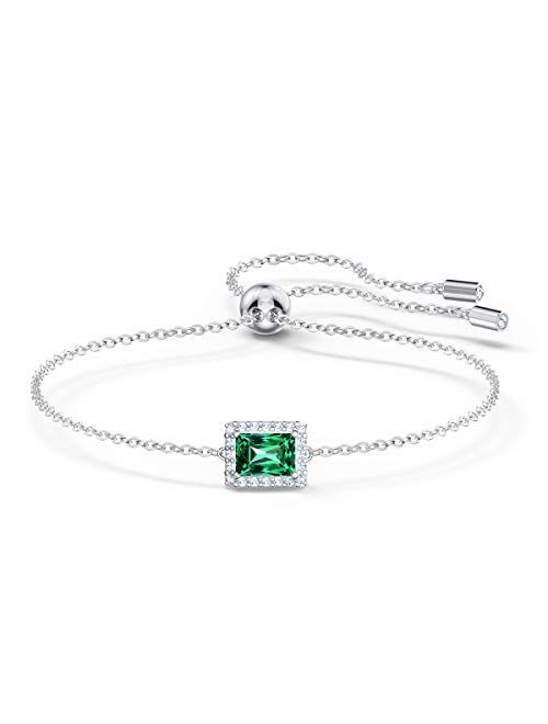 SWAROVSKI Women's Angelic Necklace & Bracelet Green and White Crystal Jewelry Collection