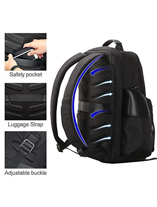 BOPAI Business Backpack 15.6 inch USB Charging Port Computer Rucksack