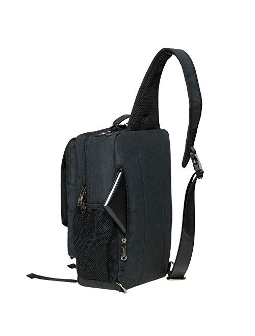 KAUKKO Canvas Messenger Bag Cross Body Shoulder Sling Backpack Travel Hiking Chest Bag