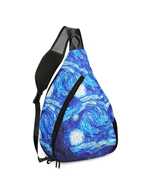 iColor Sling Bag Print Chest Shoulder Backpack Crossbody Pack Rucksack For Hiking Beach