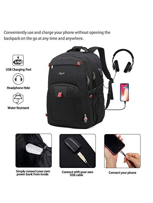 CAFELE 17.3 Laptop Backpack Travel Computer Backpack College Bookbag School Backpack with USB Charging Port