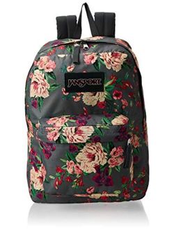 SuperBreak Backpack - Lightweight School Pack, Grey Bouquet