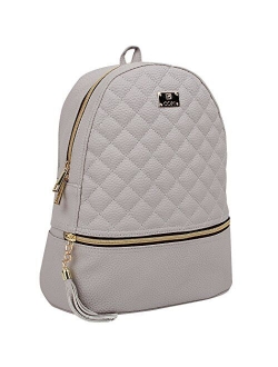 Copi Women's Simple Design Fashion Quilted Casual Backpack