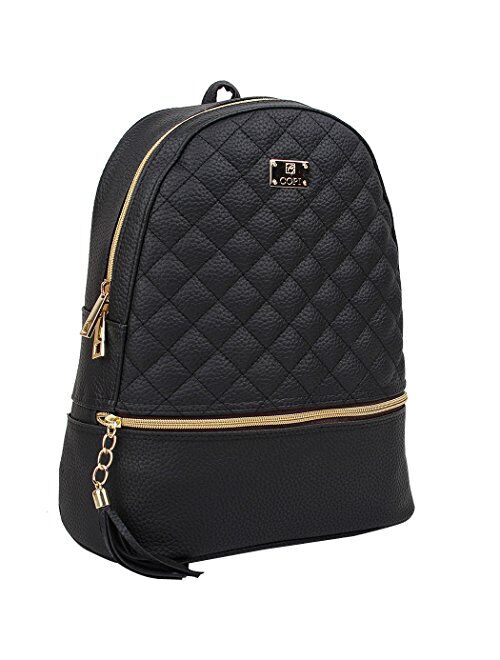 Copi Women's Simple Design Fashion Quilted Casual Backpack