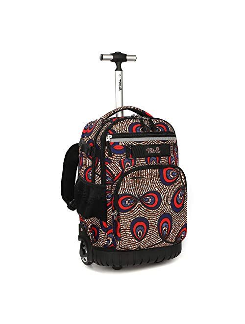 Tilami Rolling Backpack 18 inch Wheeled Laptop Backpack School College Student Travel Trip Boys and Girls