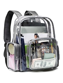 F-color Clear Backpack Heavy Duty Large Waterproof Transparent Backpack Bag