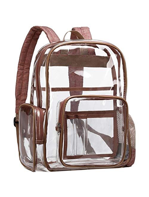 F-color Clear Backpack Heavy Duty Large Waterproof Transparent Backpack Bag