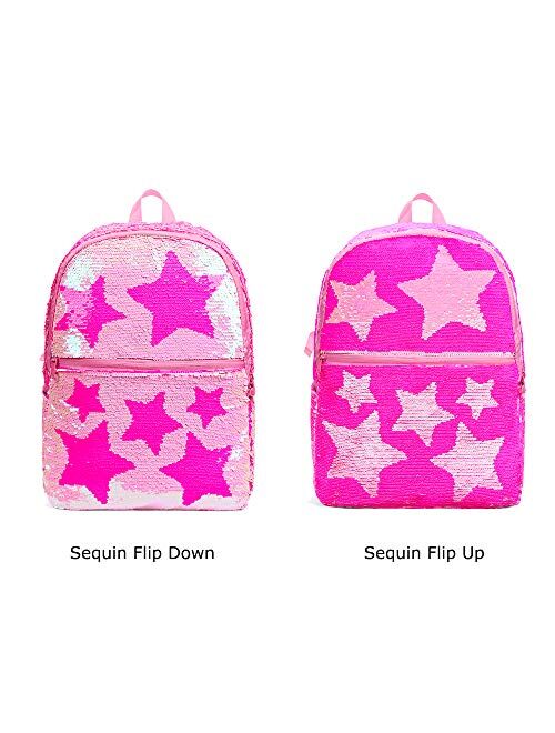 Sequin School Backpack for Girls Boys Kids Cute Kindergarten Elementary Book Bag Bookbag Glitter Sparkly Back Pack