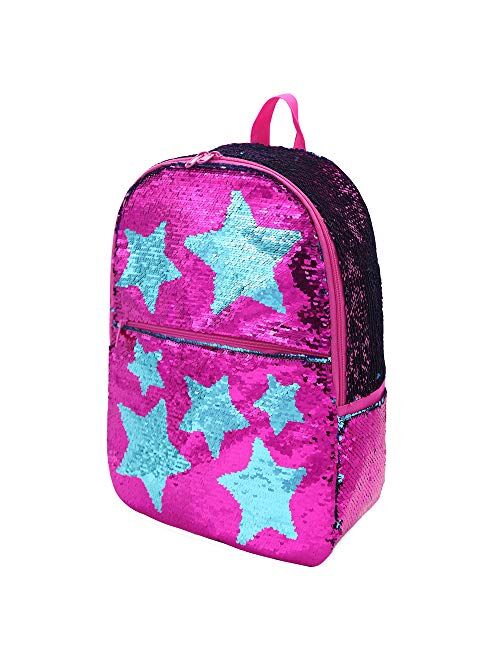 Sequin School Backpack for Girls Boys Kids Cute Kindergarten Elementary Book Bag Bookbag Glitter Sparkly Back Pack