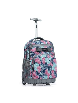 Rolling Backpack 19 inch Wheeled LAPTOP Boys Girls Travel School Student Trip