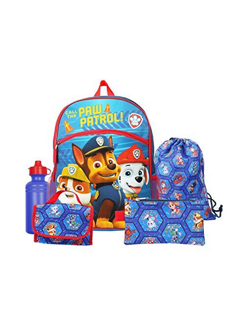 Nickelodeon Paw Patrol Boys Blue 16" Backpack Back to School Essentials Set