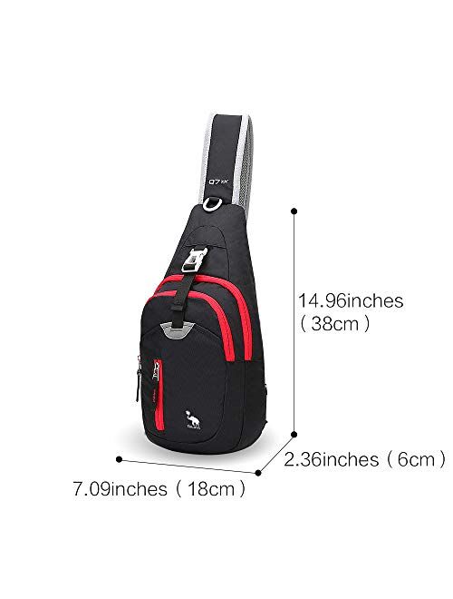 OIWAS Small Sling Backpack Lightweight One Strap Bag Hiking Crossbody Chest Pack Shoulder Bookbag Daypack For Men Women