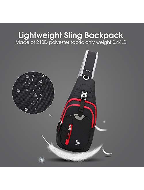 OIWAS Small Sling Backpack Lightweight One Strap Bag Hiking Crossbody Chest Pack Shoulder Bookbag Daypack For Men Women