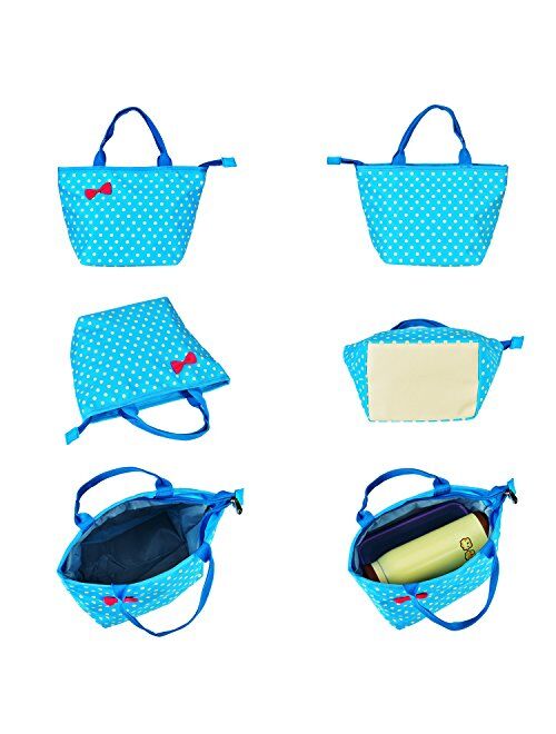 Girls Backpacks and Lunch Bag for School Book Bag and Handbag Purse Polka Dots