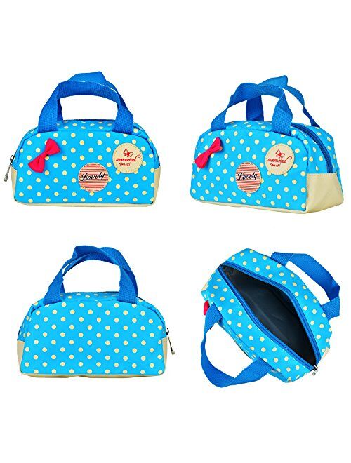 Girls Backpacks and Lunch Bag for School Book Bag and Handbag Purse Polka Dots