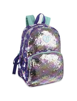 Madison & Dakota Reversible Glitter Sequin Backpacks for Girls and Women, with Padded Back and Adjustable Straps