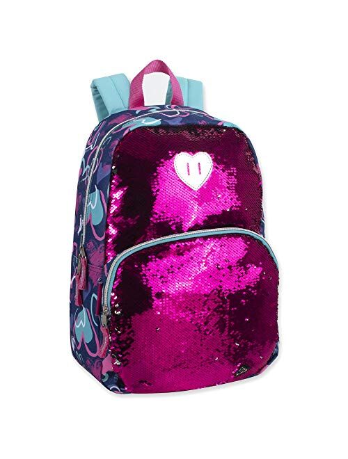 Madison & Dakota Reversible Glitter Sequin Backpacks for Girls and Women, with Padded Back and Adjustable Straps