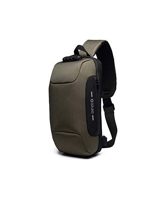 Wisfruit Anti Theft Sling Bag with USB Charging Port Casual Lightweight Chest Crossbody Daypack Waterproof