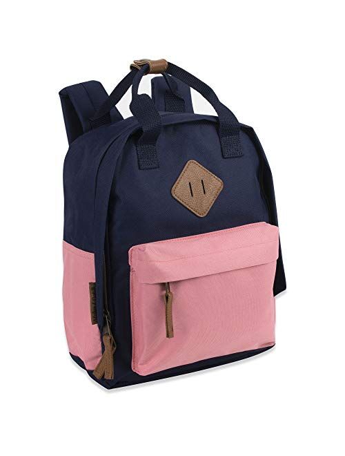 Canvas Mini Backpack for Everyday & Day Pack Rucksack in Solid Color Blocks