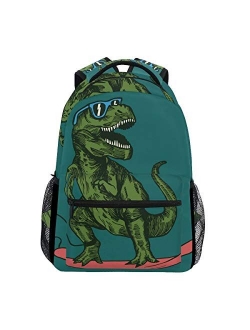 School Backpack Skateboard Dinosaur Teens Girls Boys Schoolbag Travel Bag