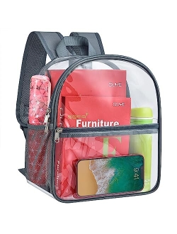 Clear Backpack Mini Stadium Approved, Cold-Resistant See Through Backpack, Water proof Transparent Backpack for Work, Security Travel, Concert & Sport Event