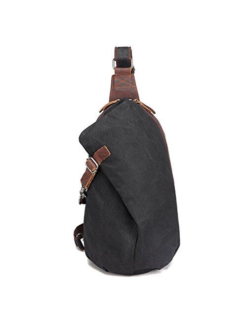 AOTIAN Unisex Sling Backpack Waxed Canvas Crossbody Bag 10 Liters