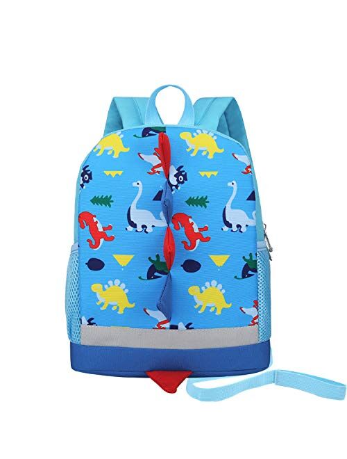 Kids Toddler Backpack Boys with Strap Dinosaur Blue Kindergarten Leash Bookbag