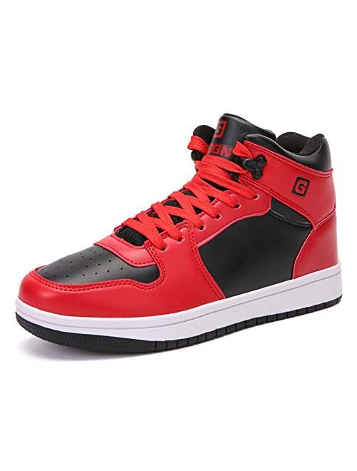 KUXIE Shoes Men's High Top Fashion Sneakers Balenciaga Look Casual Sports Shoes Training Leather Shoes Mens Flats