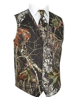 Airtailors Mens British Style Camouflage Wedding Vest Western Slim Fit Waistcoat (Vest+tie)