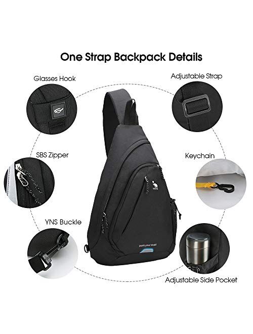 OIWAS One Strap Backpack for Men Single Strap Backpack Sling Bag Crossbody Shoulder Daypack for Boys Women