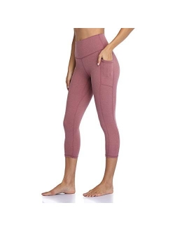 Women's High Waisted Yoga Capris 21" Inseam Leggings with Pockets