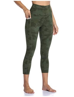 Women's High Waisted Yoga Capris 21" Inseam Leggings with Pockets