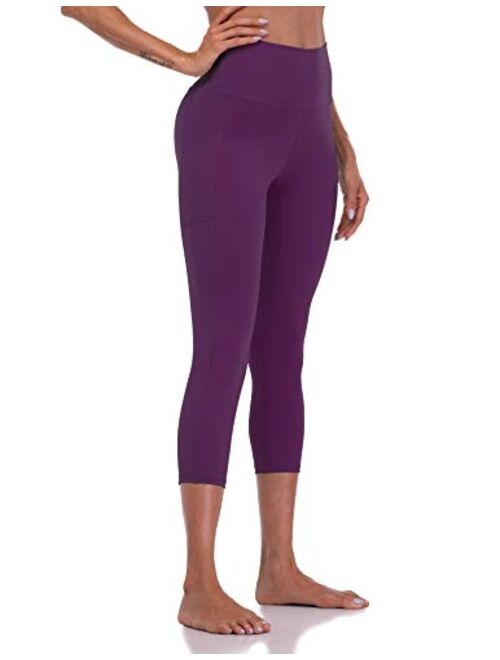 Colorfulkoala Women's High Waisted Yoga Capris 21" Inseam Leggings with Pockets