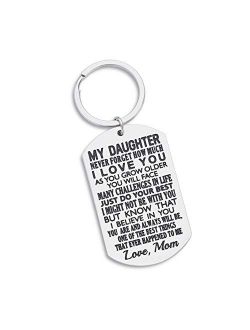 Daughter Gift from Mom Inspirational Keychain for Teen Girl Women from Stepmom