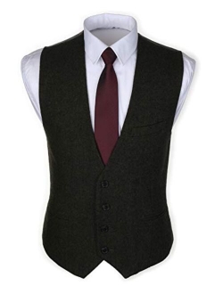 Ruth&Boaz3Pockets4ButtonsWoolHerringboneTweed Business SuitVest