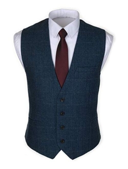 Ruth&Boaz3Pockets4ButtonsWoolHerringboneTweed Business SuitVest