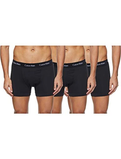 Calvin Klein Men's 3 Pack Cotton Stretch Trunks, Black