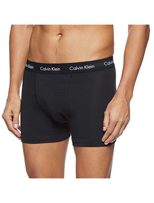 Calvin Klein Men's 3 Pack Cotton Stretch Trunks, Black