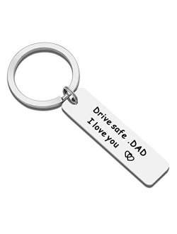 Drive Safe Keychain for Brother Be Safe Dad I Love You keychains for Uncle Gifts for Grandpa