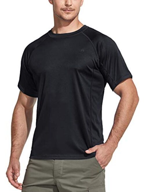 CQR Men's UPF 50+ UV Sun Protection Outdoor Shirts, Atheletic Running Hiking Short Sleeve Shirt, Cool Dry fit T-Shirts