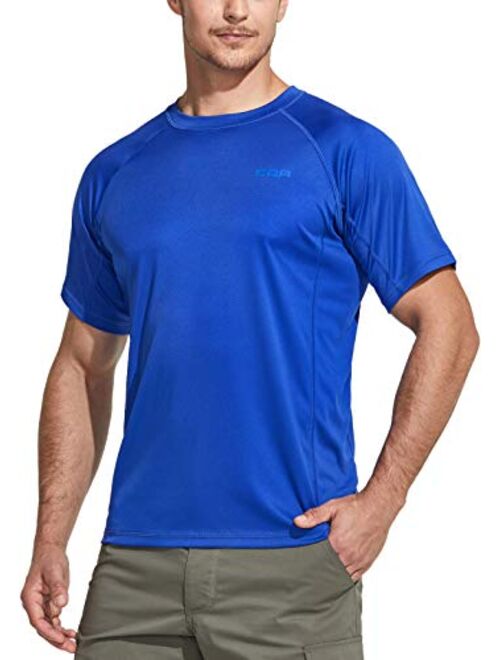 CQR Men's UPF 50+ UV Sun Protection Outdoor Shirts, Atheletic Running Hiking Short Sleeve Shirt, Cool Dry fit T-Shirts