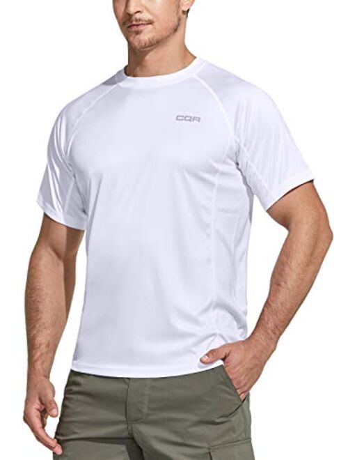 CQR Men's UPF 50+ UV Sun Protection Outdoor Shirts, Atheletic Running Hiking Short Sleeve Shirt, Cool Dry fit T-Shirts