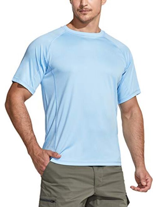 CQR Men's UPF 50+ UV Sun Protection Outdoor Shirts, Atheletic Running Hiking Short Sleeve Shirt, Cool Dry fit T-Shirts